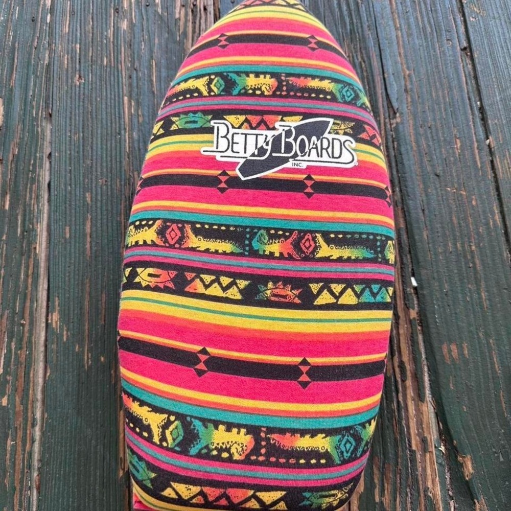 Vintage Betty Boards‎ Surfboard Plush Pillow 90s Retro Lizard Print Pink 22"